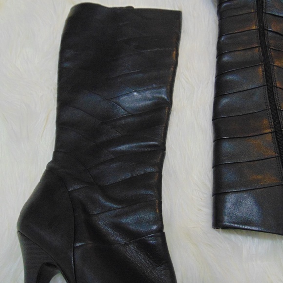 Andrea black leather calf boots - Picture 3 of 8